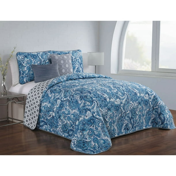 King Blue Avondale Manor Seville 7-Piece Comforter Set King Blue Avondale Manor Seville 7-Piece Comforter Set